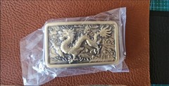 40mm Fashion Men&rsquo;s Luxury Pure Brass Zodiac Dragon Leather Belt Buckle Width