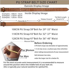 UTOWO Men Women Retro Belt Strap 47&Prime;Belt for 36&Prime;-40&Prime; waist, Lightbrown Strape