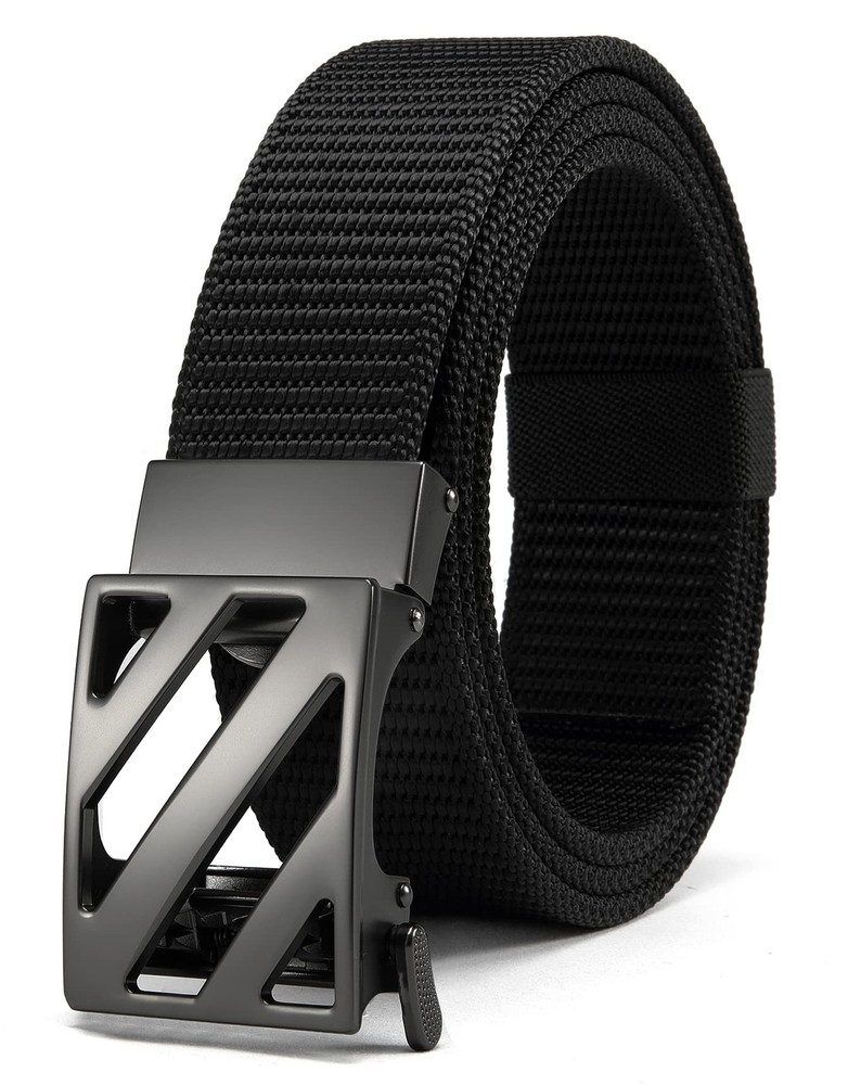 YOETEY Ratchet Medium-for Waist 32&Prime;- 38&Prime;(Length 45&Prime;), Hollow Bright – Black