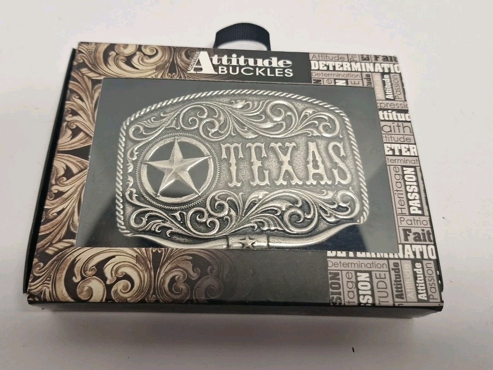 Montana Silversmiths Men&rsquo;s Texas State Heritage Attitude Belt Buckle New.