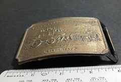 Vintage Brass Western Style Wells Fargo Metal Belt Buckle Stagecoach Horses