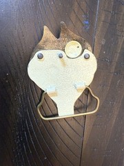 vintage FISH belt buckle WESTERN cowboy GLASS EYE golden 1960s