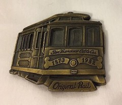 Vintage 1980’s San Francisco Cable Car Belt Buckle Indiana Metal Craft Warriors