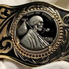 Unique Abraham Lincoln Skull Hobo Nickel Cut Out Coin Design Belt Buckle