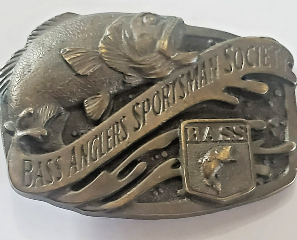 Vintage belt buckle – Bass Anglers Sportsman Society – Brass CER#414