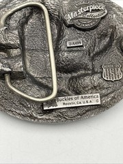 masterpiece belt buckle BA-499 eagle Attacking Nice Enamel Background