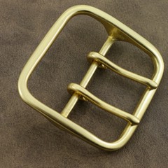 Solid Brass Double Prong Belt Buckle for 60mm Wide Leather Replacement Gold