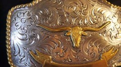 Nocona Western LONGHORN Bull Skull Belt Buckle 37229