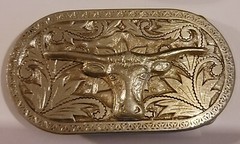 2 ~Raised Steer Head & Zee Series Western Cattle Drive Vintage ADM Belt Buckles
