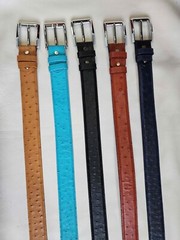 3.8CM Black 100% Genuine Ostrich Legs Leather Skin Men Belt Buckle-Handmade
