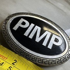 Pimp Belt Buckle Black & Sliver