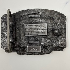 Leather King 106th Connecticut State Fireman&rsquo;s Convention Belt Buckle 1989 #453