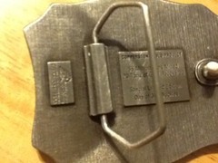 1987 1993 Copperstone Gold Project Pacific Brass Silver Tone Belt Buckle Limited
