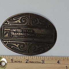 VINTAGE United Texas Transmission Company Belt Buckle – Solid Brass