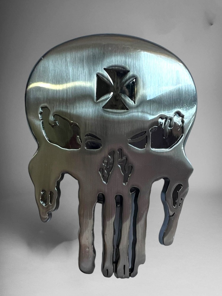 Skull With Iron Cross Belt Buckle Hebilla De Calavera Con Cruz