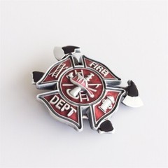 Vintage Style Fire Fighter Cross Enamel Belt Buckle also Stock in US