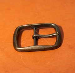 40mm Men Vintage Brass Tone Plated Western Leathercraft Center Bar Belt Buckle