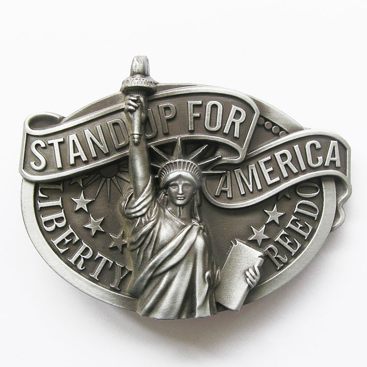 Original Statue of Liberty Stand Up For American Metal Belt Buckle