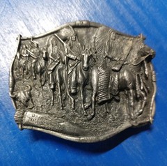 1984 Bergamot K-150 Indians Native Horseback Western Equestrian Belt Buckle USA