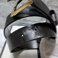 GUCCI Pre-Owned Leather Belt Gold Hardware Brown