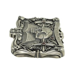 Handmade Sterling Silver Skull Mens Biker Belt Buckle Masonic мemento mori