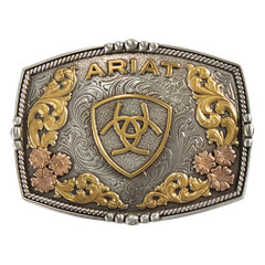 Ariat Men&rsquo;s Rectangle Antique Shield Motif Belt Buckle A37066