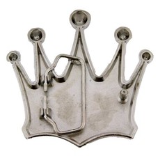 Crown Belt Buckle Silver Metal Bling Rhinestones New Men Women Cowgirl Western