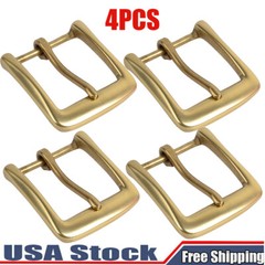 Solid Brass Belt Buckles Tongue Pin Belt Buckle Fits For 1.5 INCHES Belt 4X