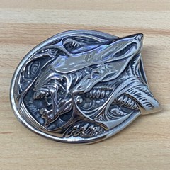 Handmade Stainless Steel AVP Alien Buckle Mens Biker Punk Belt Buckle 10B10A