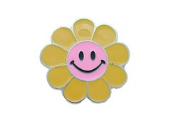Unisex Belt Buckle Teen Women Fashion Yellow Flower Emoji Cartoon Kid Disco Ball