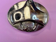 Reflective Silver Tone Retro Vintage Belt Buckle with Bottle Opener