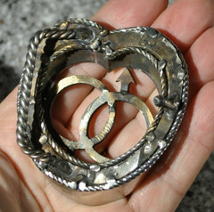 Handcrafted Marriage Unity Love Heart Belt Buckle – Heavy, Beautiful