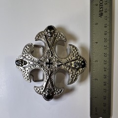 Silver Metal Textured Cross Western Belt Buckle Fits 1.5 in Belt