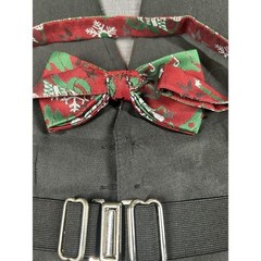 Holiday Red Vest and Bow tie trees/bells adjustable med/small