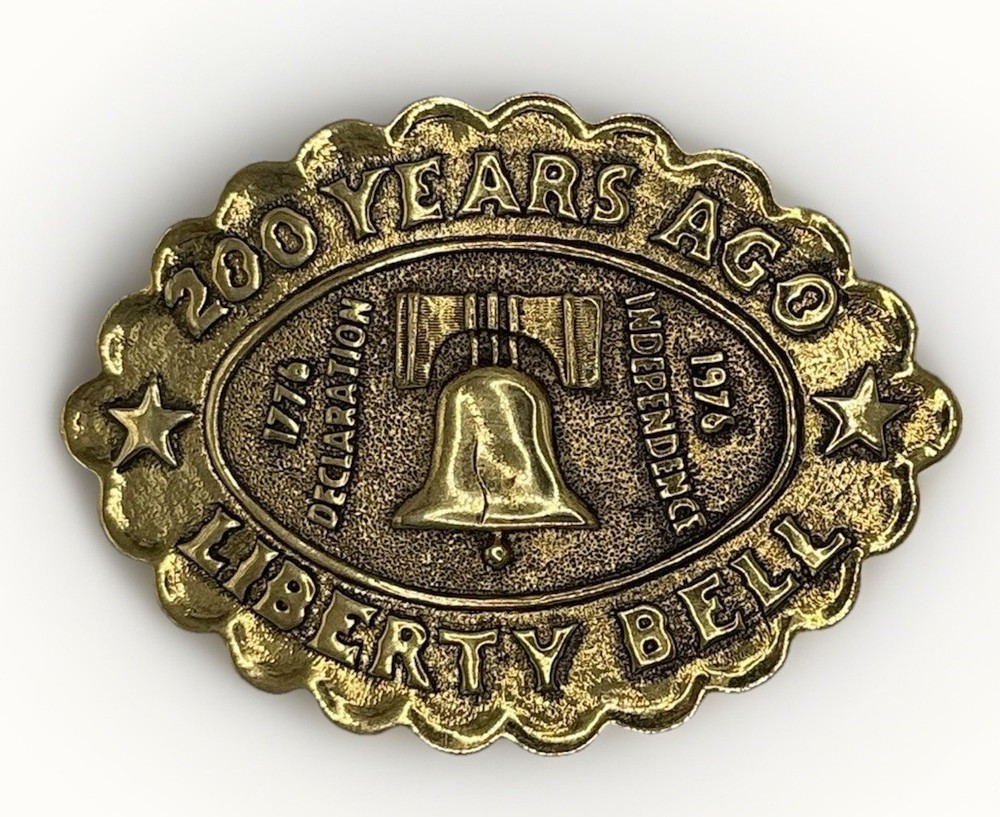 Collectable Belt Buckle 1776 Declaration-1976 Independence Brass Gold Finish 5oz
