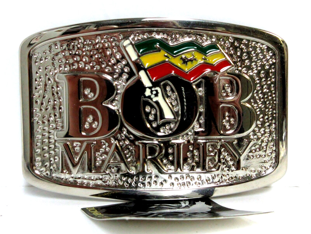 2006 BOB MARLEY Nickel Finish Belt Buckle Multicolor Metal New / Lot Of 5