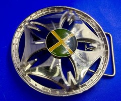 Jamaica Jamaican Flag Spinner Wheel Rim Round Moving NOS Belt Buckle