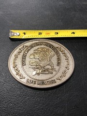 North American Hunting Club Life Member Silver Colored Metal Belt Buckle