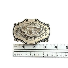 Vintage American Bald Eagle Western Belt Buckle Wings Brave Spirit Silver Tone
