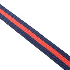 BC Belts Canvas Web Belt D-Ring Buckle 1.25&Prime; Large/XL (34-40 Waist), Navy/Red