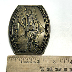 Vintage Brass Belt Buckle NRA Whittington Center 1973-1988 Made in USA