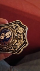 Rare Vintage Circus Circus Las Vegas Gambling Dice Country Western Belt Buckle
