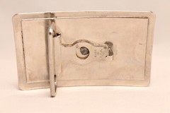 Vintage Silver Plated Long Horn Bull Belt Buckle Made in U.S.A.