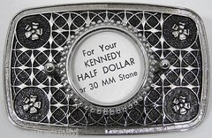 BELT BUCKLES Kennedy Half Dollar Coin 1/2 $ Silver Black Screw Mount Western NEW