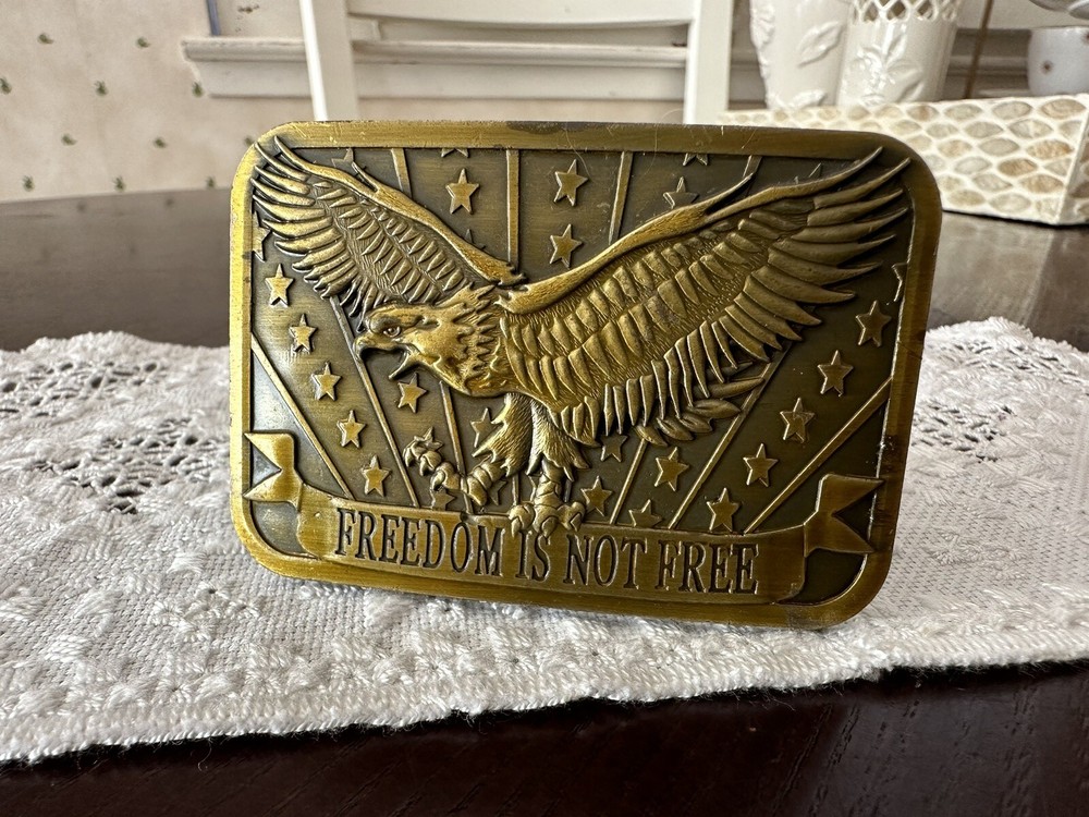 Freedom Is Not Free Brass Belt Buckle By Sponsor 2014