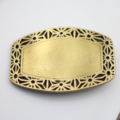 Vintage Floral Brass Belt Buckle, Western Style, Classic Metal Design