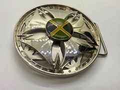 Jamaica Jamaican Flag Spinner Wheel Rim Round Moving NOS Belt Buckle