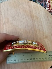 Western Buckle Gold Silver Red Longhorn Bull Cowboy Fit 2 » Hebillas Vaqueras