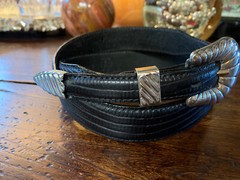 Wage James Reid style XL Sterling Silver overlay Belt buckle set 35-37
