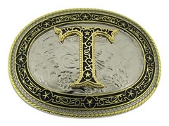 New Men Women Western Initial A-Z Belt Buckles Rodeo Cowboy Cowgirl Silver Gold